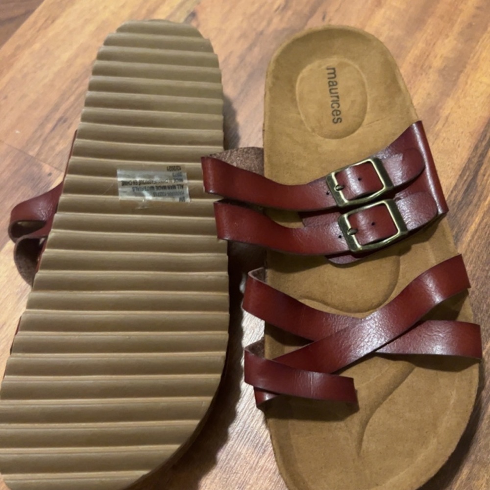 Brown beaded sandals